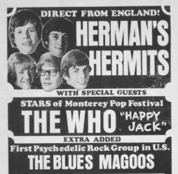 Herman's Hermits, Who, Blues Magoos handbill