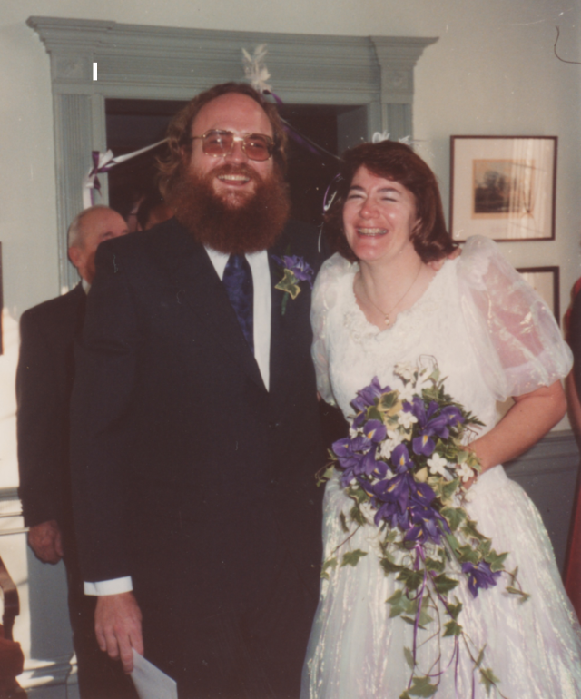 Alan & Sara, wedding day, 1-7-90